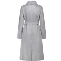 DAMES Max Mara Trenchcoats & Mantels^Grijze Lange Jas met Achtersplit