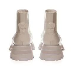 DAMES Alexander McQueen Chelseaboots^Grijze Leren Brogue Chelsea Laarzen