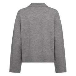 DAMES Co'Couture Grijze Melan Polo Gebreide Trui