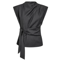 DAMES Co'Couture Grijze Plooi Top Midden