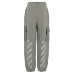 Off White Broeken & Jeans^Grijze Sportieve Fleece Broek met Iconische Pijlen