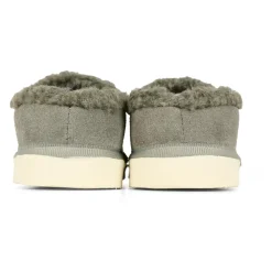 Chloé Grijze Suède Muiltjes met Nep Shearling