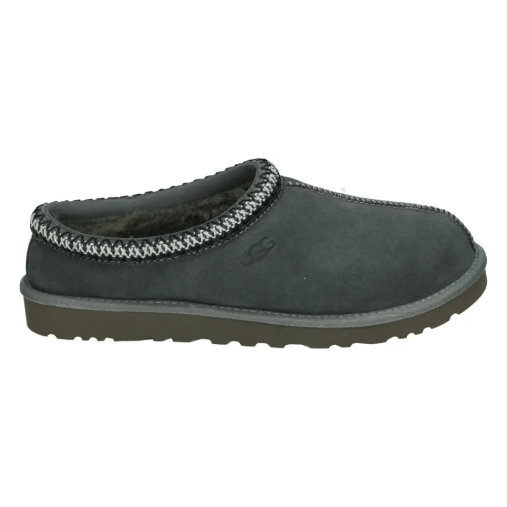 Heren UGG Grijze Suède Pantoffels met Rubberen Zool