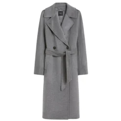 DAMES Weekend Max Mara Trenchcoats & Mantels^Grijze Tailored Midi Jas met Riem