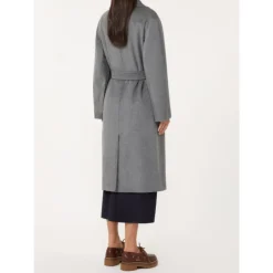 DAMES Weekend Max Mara Trenchcoats & Mantels^Grijze Tailored Midi Jas met Riem