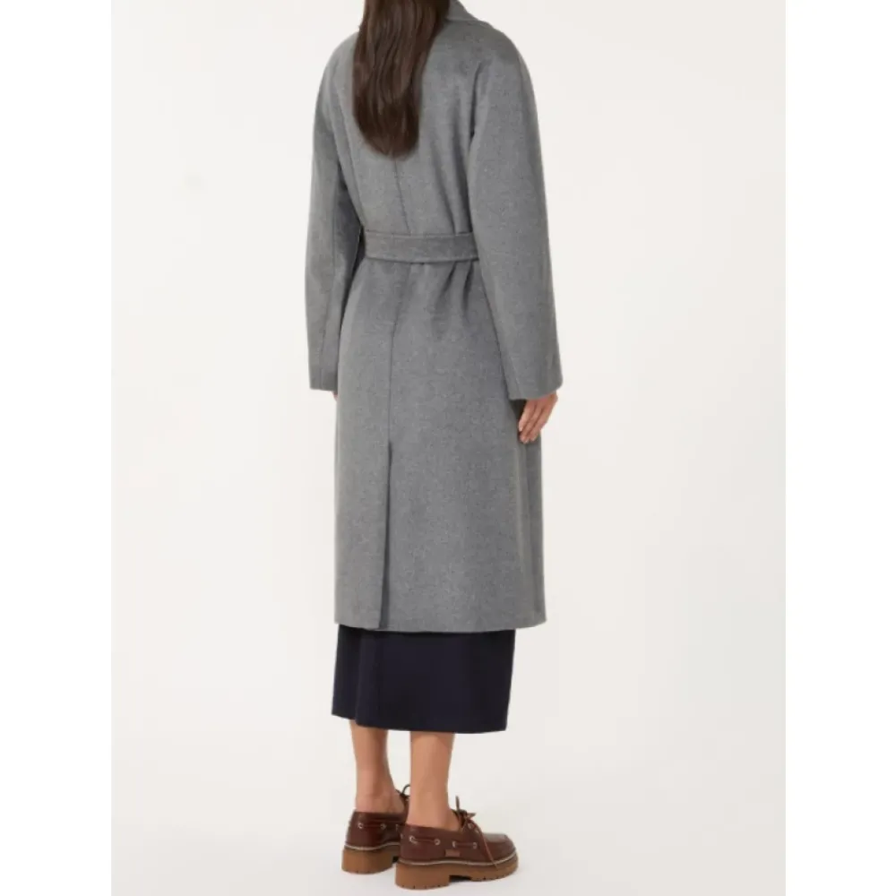 DAMES Weekend Max Mara Trenchcoats & Mantels^Grijze Tailored Midi Jas met Riem