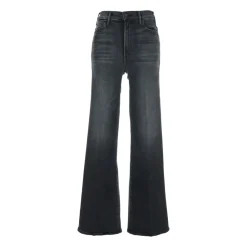 DAMES Mother Jeans^Grijze Wijde Pijp Jeans