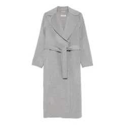 DAMES Max Mara Trenchcoats & Mantels^Grijze Wol Kasjmier Jas met Riem