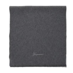 Heren Jacquemus Sjaals^Grijze Wol Kasjmier Logosjaal Vrouw