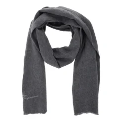 Heren Jacquemus Sjaals^Grijze Wol Kasjmier Logosjaal Vrouw