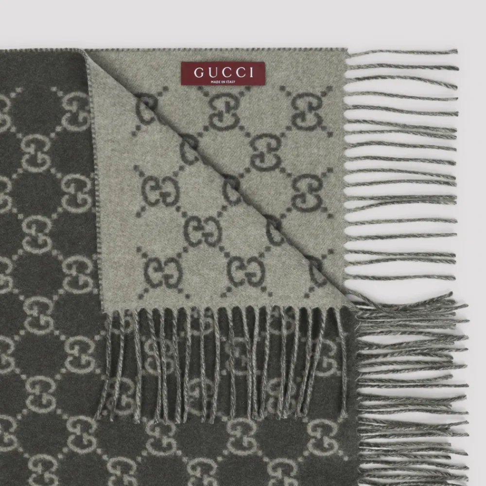 Heren Gucci Sjaals^e Cashmere Sjaal met GG Logo