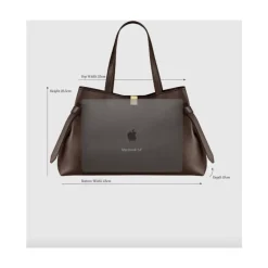 DAMES Yuzefi Gyoza Suede Tote Tas Chocolade