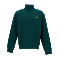 Heren Carhartt Wip Half Zip American Script Sweatshirt