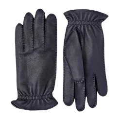 Heren Hestra Handschoenen^Handgemaakte elandleren handschoenen met kasjmier voering