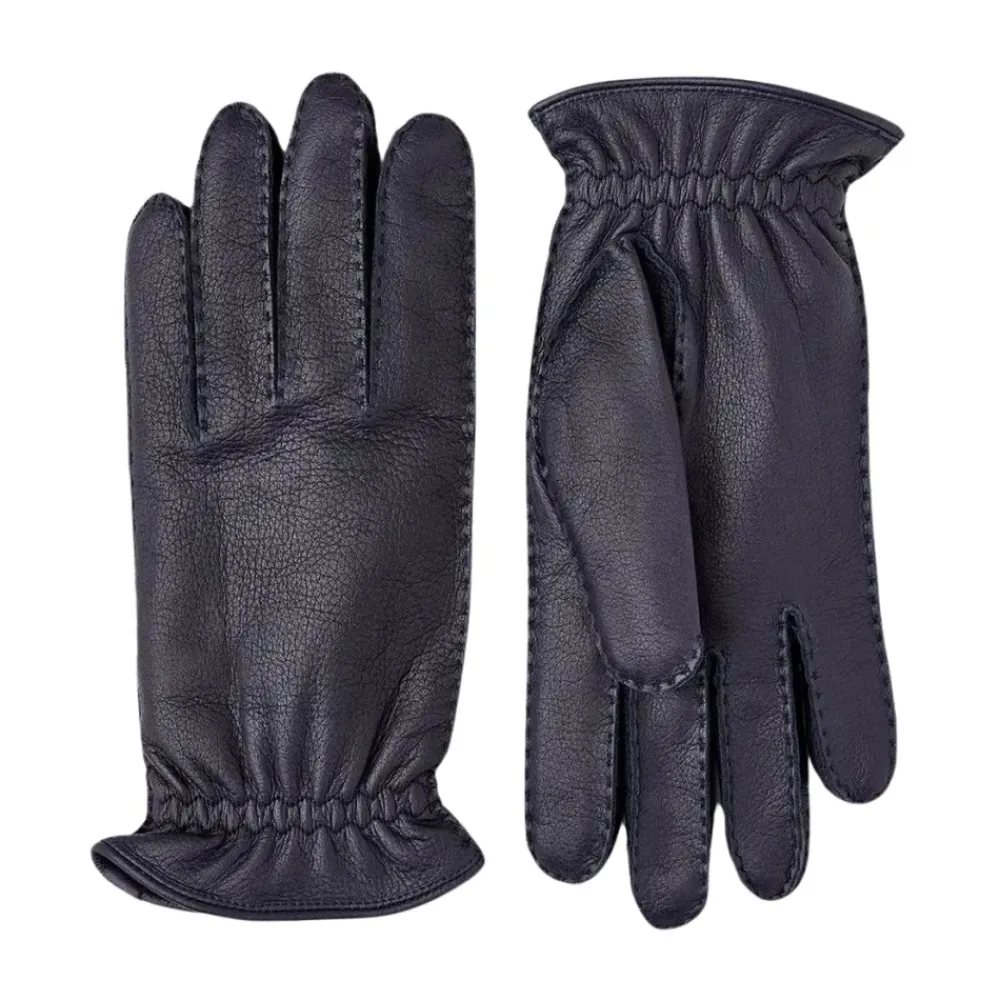 Heren Hestra Handschoenen^Handgemaakte elandleren handschoenen met kasjmier voering