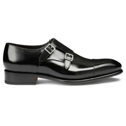 Heren Santoni Instappers & Slip Ons|Nette Schoenen^Handgemaakte leren schoen met dubbele gesp