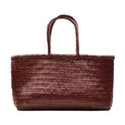 DAMES Dragon Diffusion Shoppers^Handgeweven Bamboe Triple Jump Big Tas