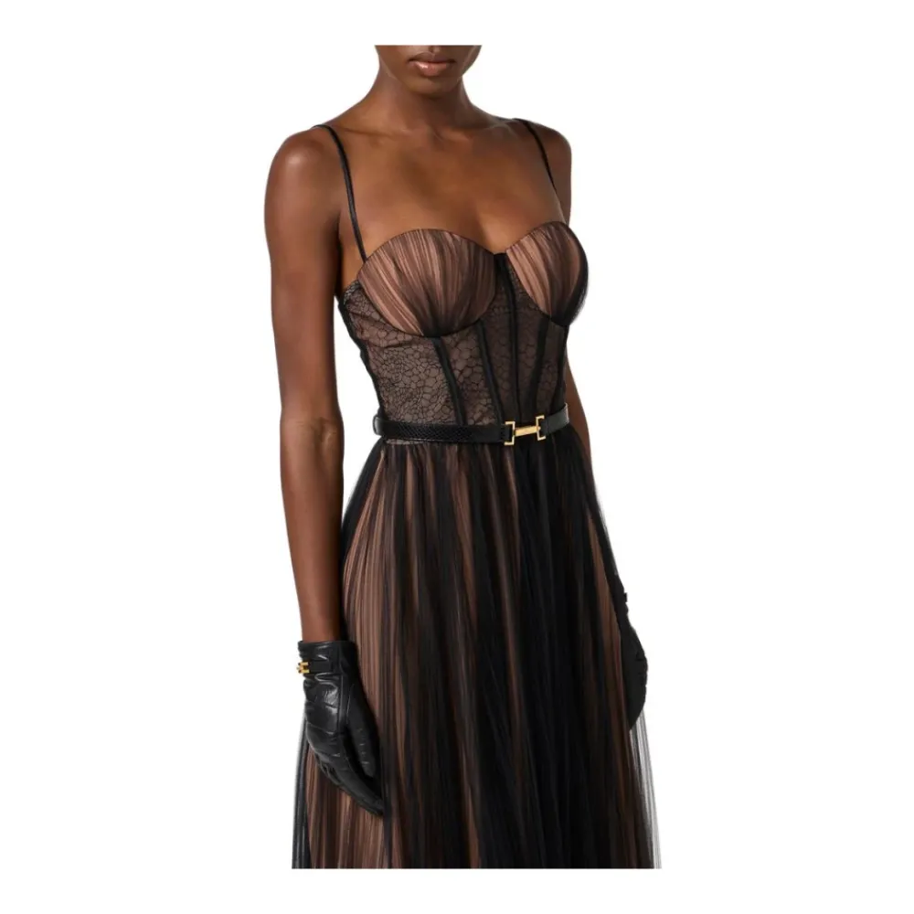 DAMES Elisabetta Franchi Handschoenen^Handschoenen van nappaleer met logo detail