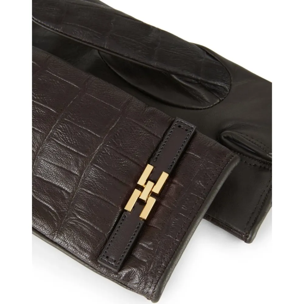 DAMES Elisabetta Franchi Handschoenen^Handschoenen van nappaleer met logo detail