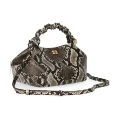 DAMES Ganni Handtas met Python Print