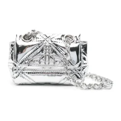 DAMES Vivienne Westwood Heuptassen^Harlequin Quilting Zilveren Kettingband Tas