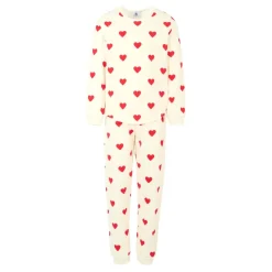Petit Bateau Hart Print Katoenen Pyjama Set