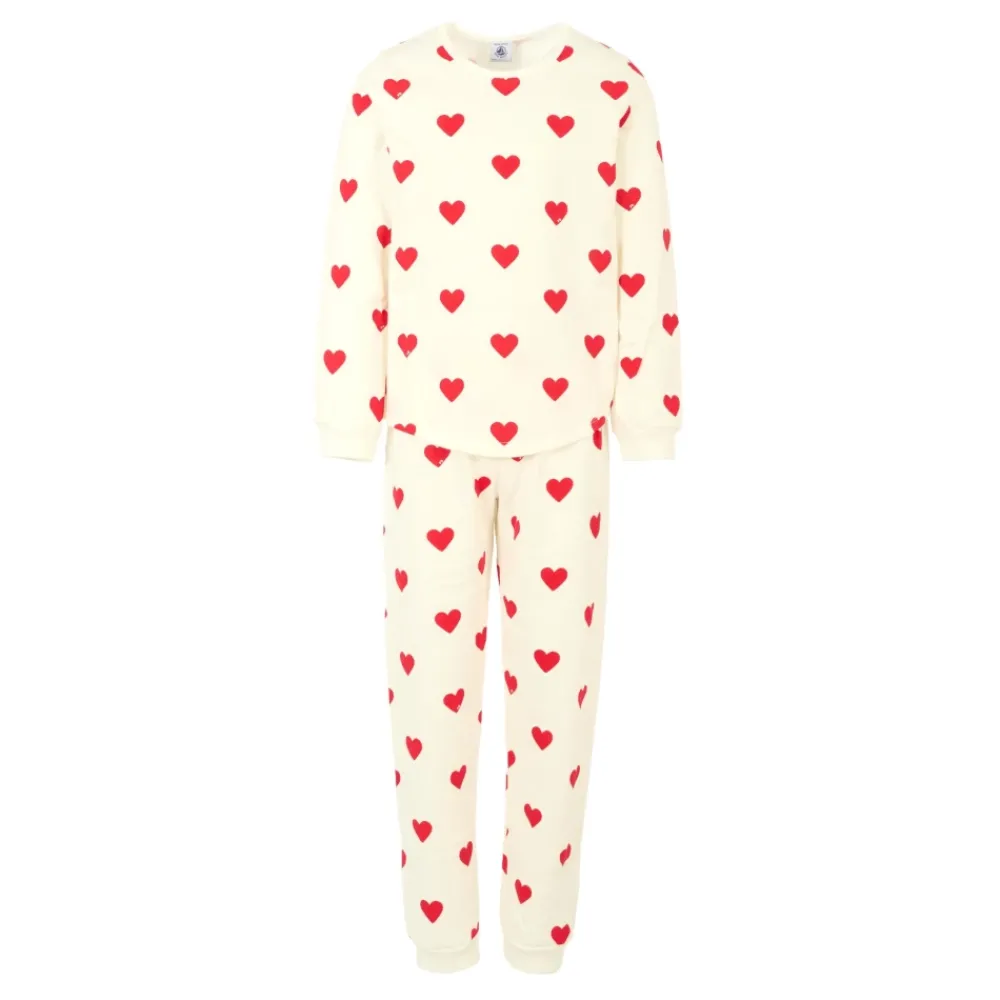 Petit Bateau Hart Print Katoenen Pyjama Set