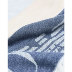 DAMES Emporio Armani Sjaals^Heldere Blauwe Gestreepte Sjaal