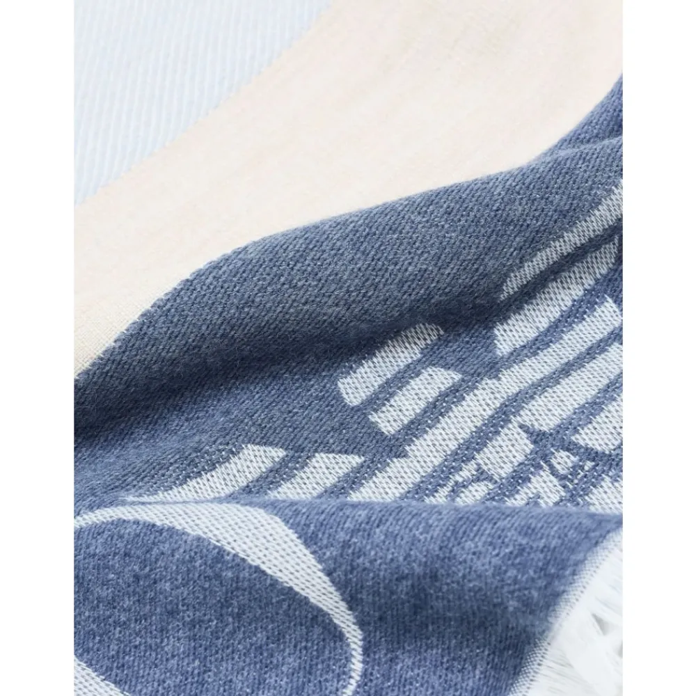 DAMES Emporio Armani Sjaals^Heldere Blauwe Gestreepte Sjaal