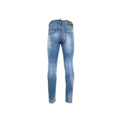 Heren Dsquared2 Jeans^Herenknoop Jeans met Leren Patch