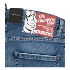 Heren Dsquared2 Herenknoop Jeans met Leren Patch