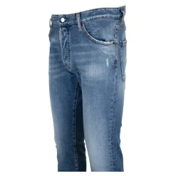 Heren Dsquared2 Herenknoop Jeans met Leren Patch