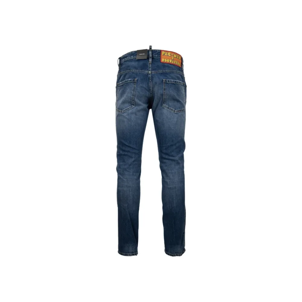 Heren Dsquared2 Herenknoop Jeans met Pac-Man Details