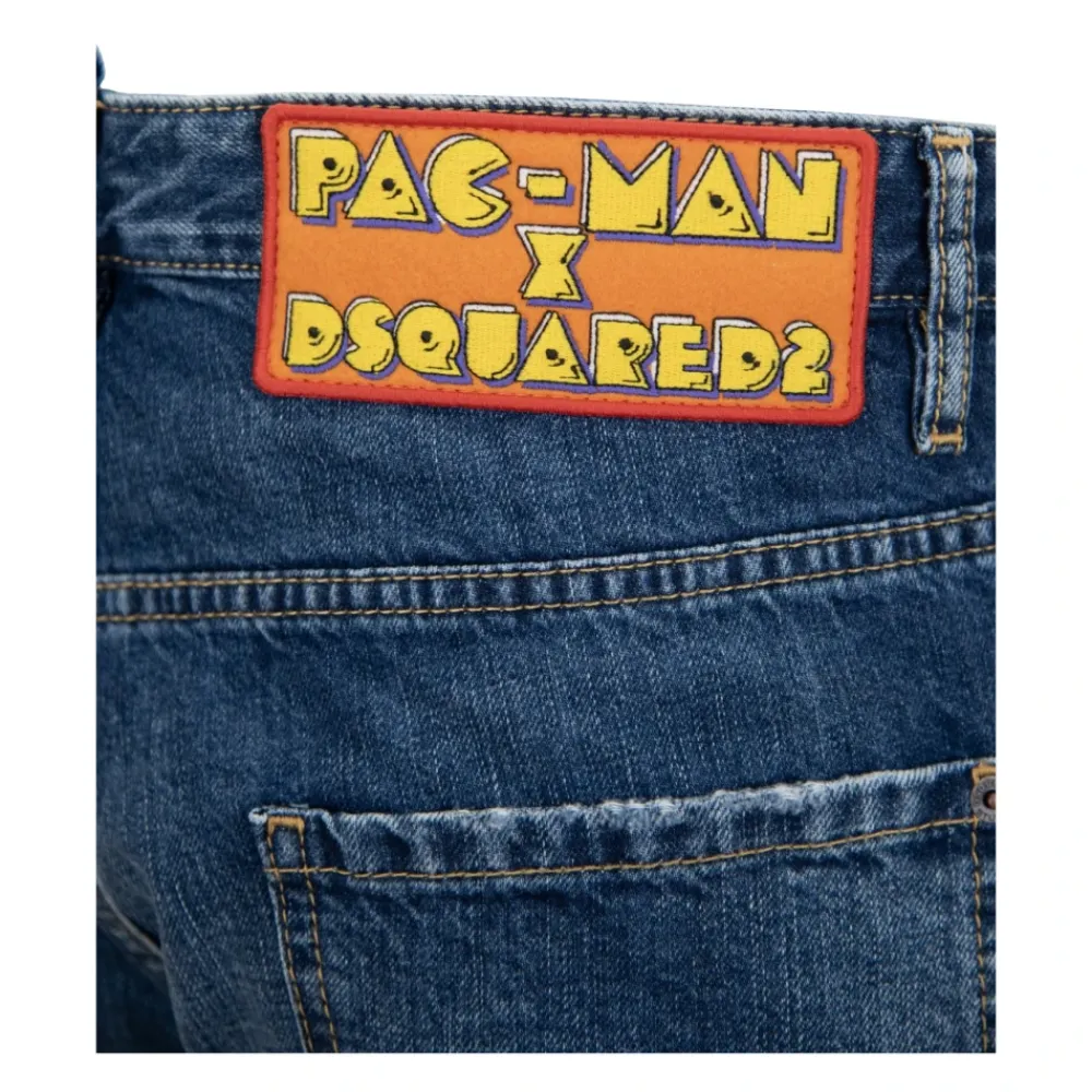 Heren Dsquared2 Herenknoop Jeans met Pac-Man Details