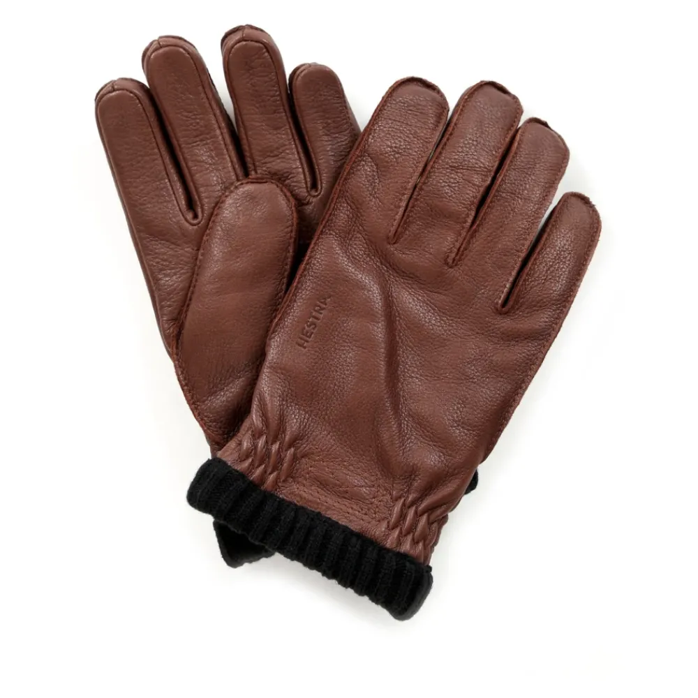 Heren Hestra Hertenleren handschoenen met fleecevoering