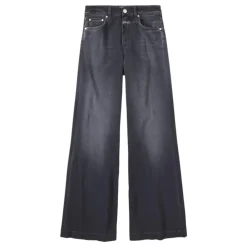 DAMES Closed Jeans^High-Waisted Wide Leg Grijze Jeans