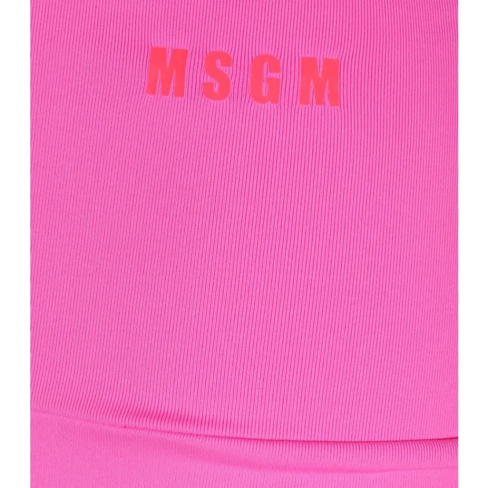 MSGM Trainingsbroeken^Hoge Taille Logo Print Shorts