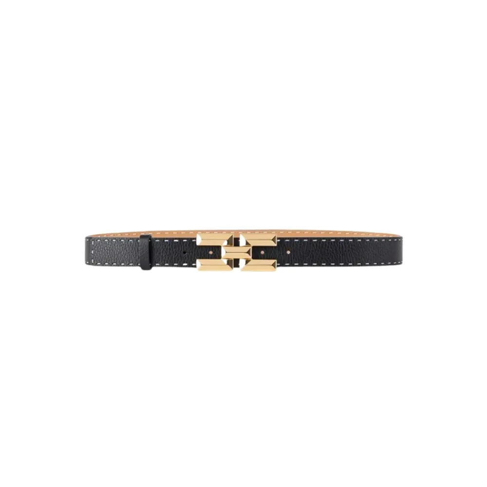 DAMES Elisabetta Franchi Riemen^Hoge Taille Riem met Gouden Logo Gesp