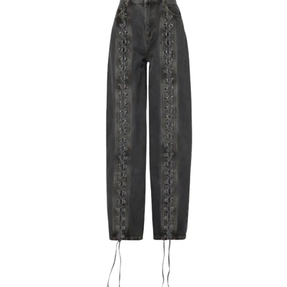 DAMES ROTATE Birger Christensen Jeans^Hoge Taille Wijde Jeans Antraciet