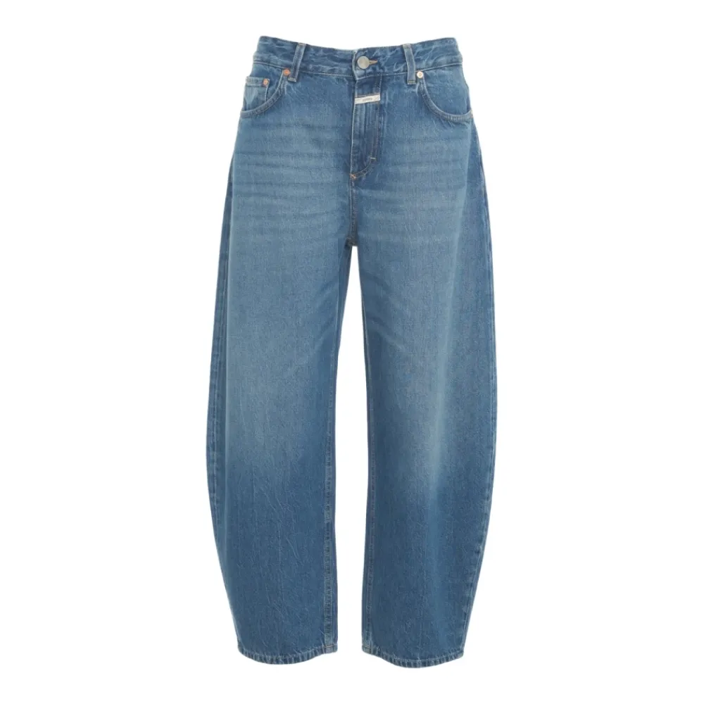 DAMES Closed Hoge Taille Wijde Pijp Jeans
