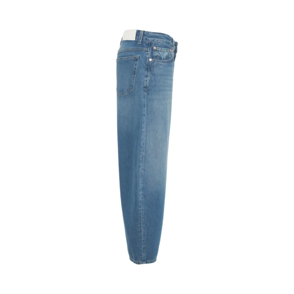 DAMES Closed Hoge Taille Wijde Pijp Jeans