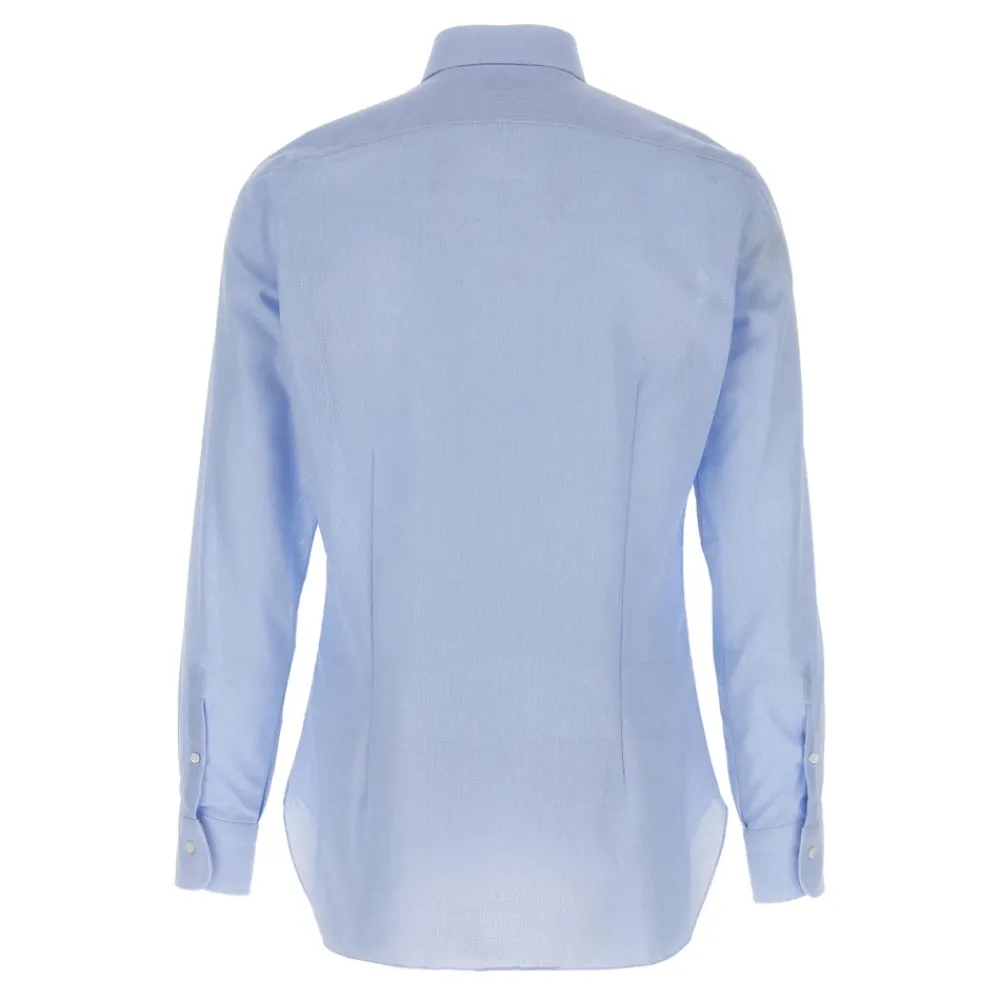 Heren Barba Overhemden^Honeycomb Katoenen Overhemd