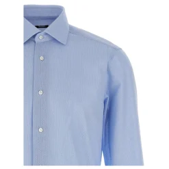 Heren Barba Overhemden^Honeycomb Katoenen Overhemd