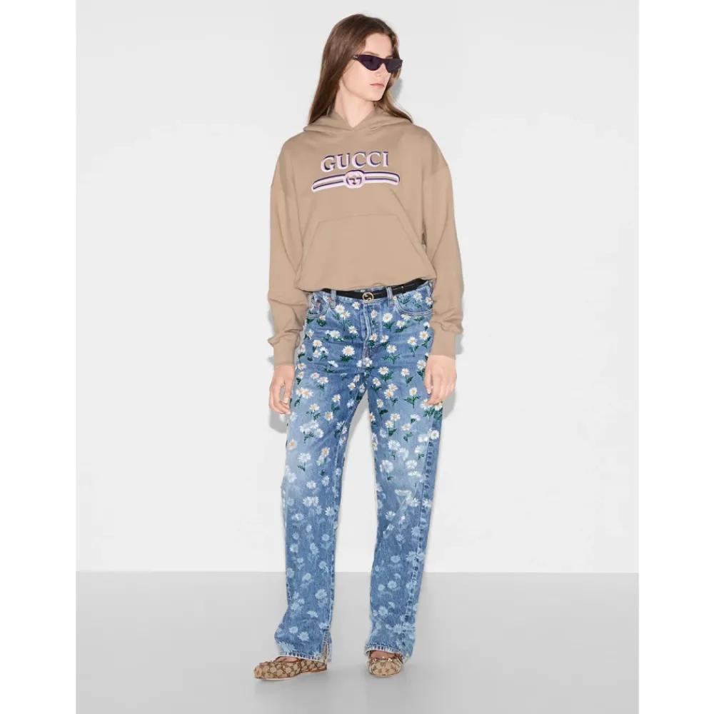 DAMES Gucci Interlocking G Web Print Sweater