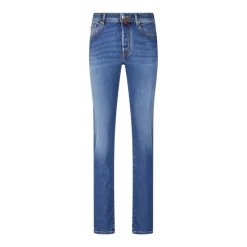 Heren Jacob Cohën Jeans^Italiaans Vakmanschap Slim-Fit Jeans met Unieke Design Details