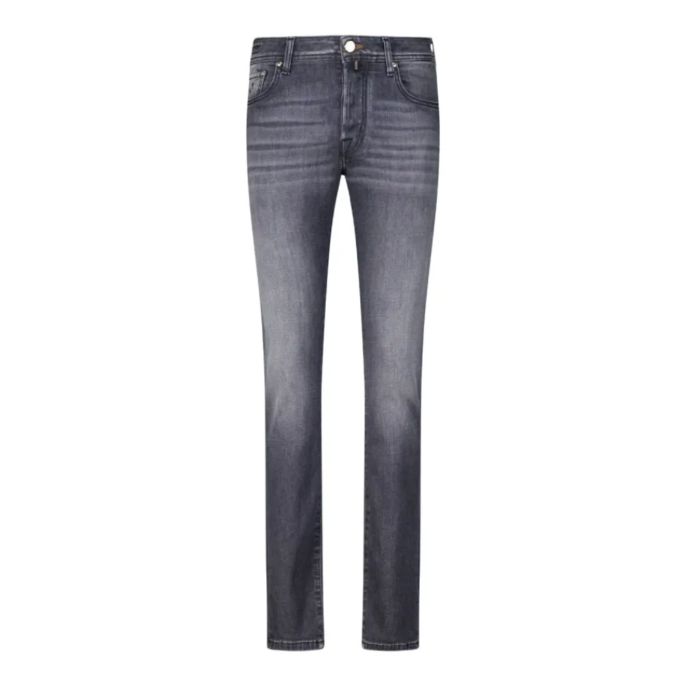 Heren Jacob Cohën Italiaanse Slim-Fit Jeans met Klassieke Details