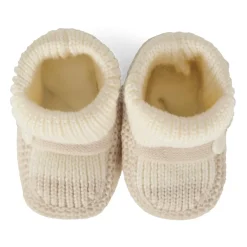 Little Bear Ivoor Gebreide Baby Slofjes
