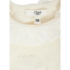 Chloé Bodysuits & Sets^Ivoor Gebreide Geboorte Set Trui Broek