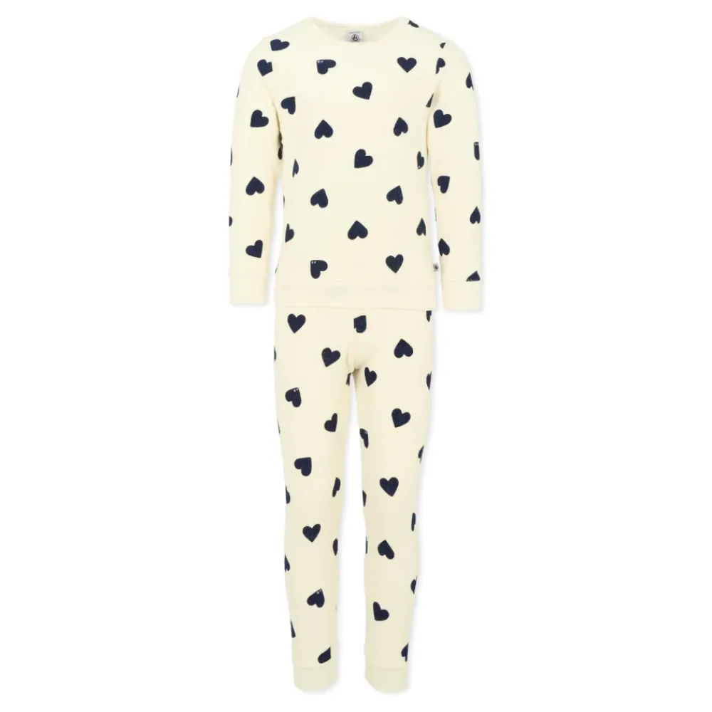 Petit Bateau Ivoor Hartprint Pyjamaset