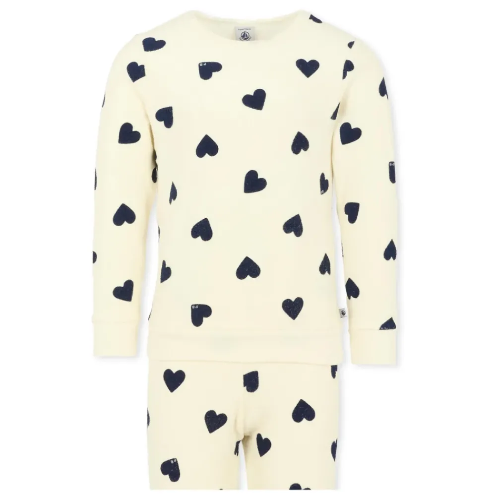 Petit Bateau Ivoor Hartprint Pyjamaset